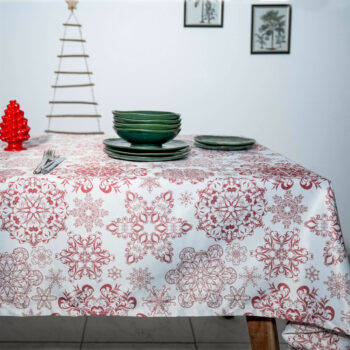 Tovaglia Natale in Raso – Idrorepellente, Stile Moderno