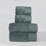 Asciugamani Bagno Cotone Sublime 750 gr 2 Viso e 2 Ospite, Set di Qualità